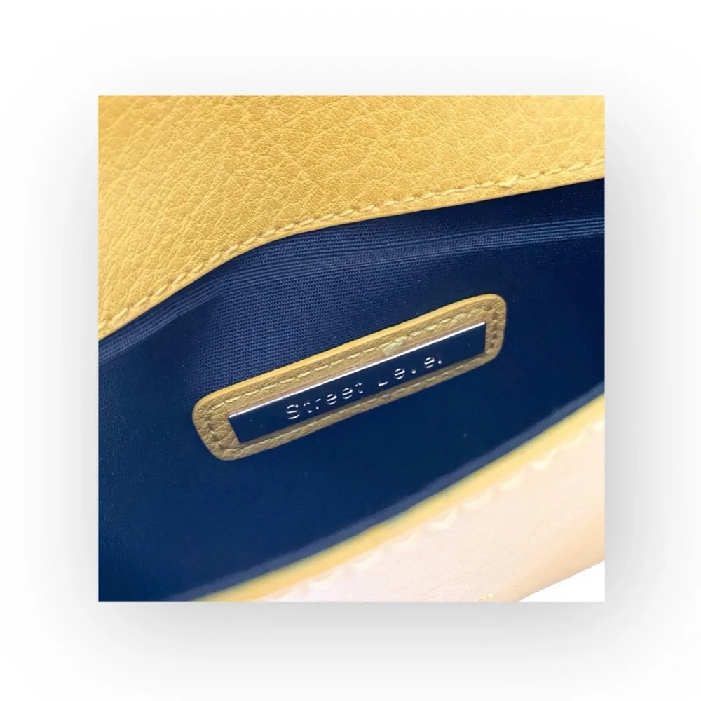 new Street Level ༄ Leather Tassel Envelope Clutch Handbag Bag ༄ Goldenrod Yellow